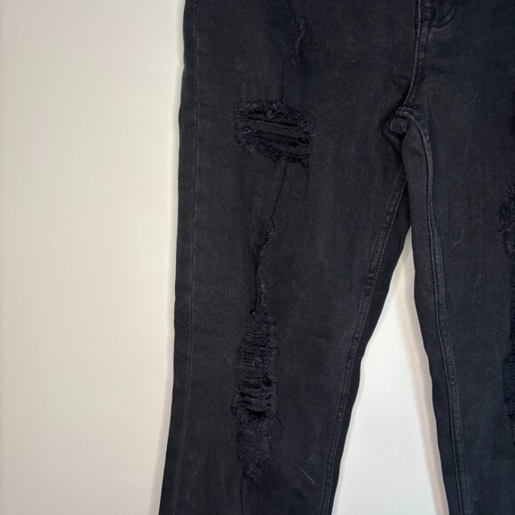 AEROPOSTALE NEW Mom Jean Womens 6R Black Distressed Denim - Picture 4 of 8